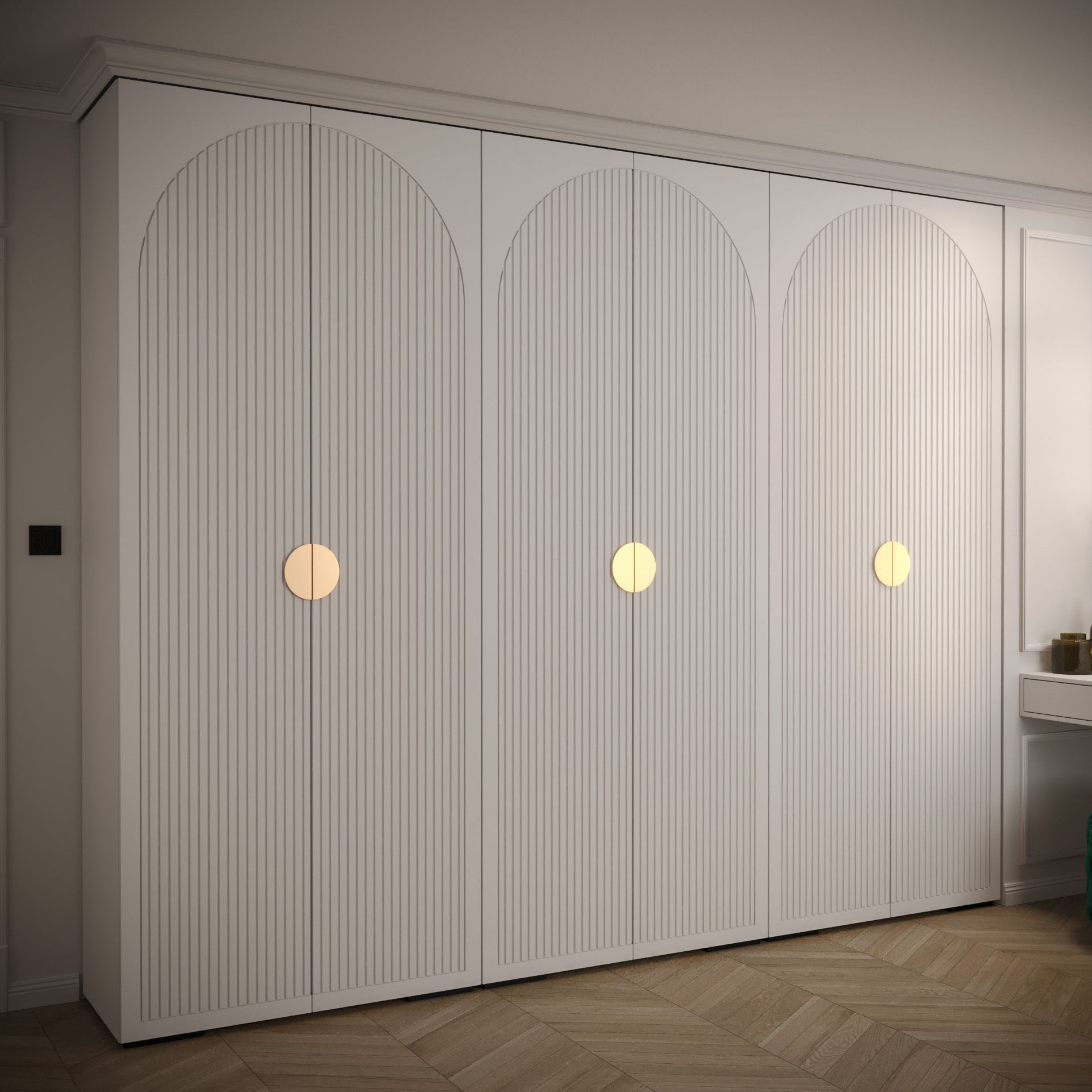 Nightingale 300cm Hinged Door Wardrobe (White)