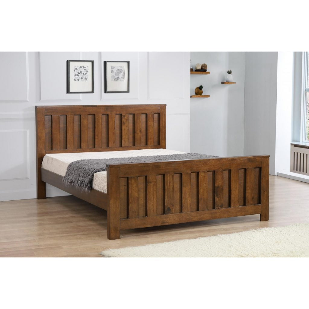 Maxfield Wooden Bed Rustic Oak