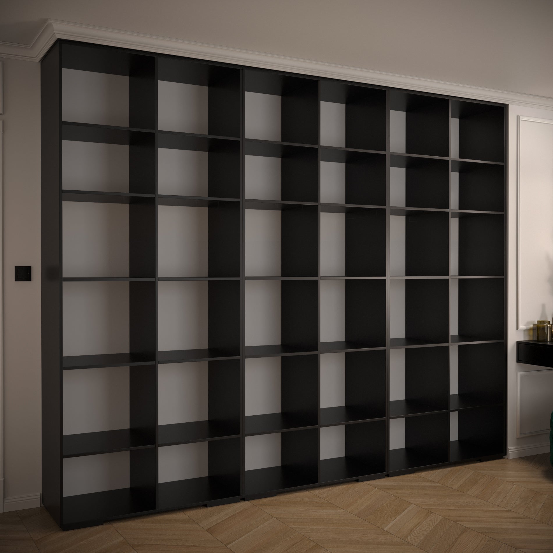 Nightingale 300cm Hinged Door Wardrobe (Black)