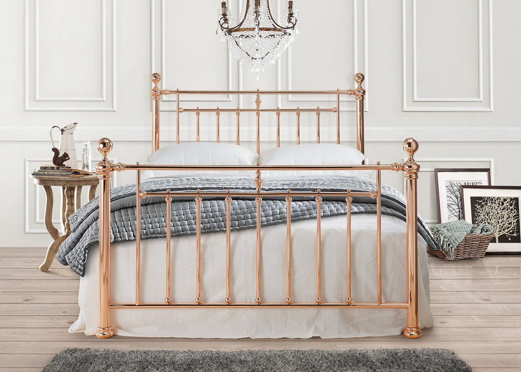 Alexander Rose Gold Metal Bed Frame