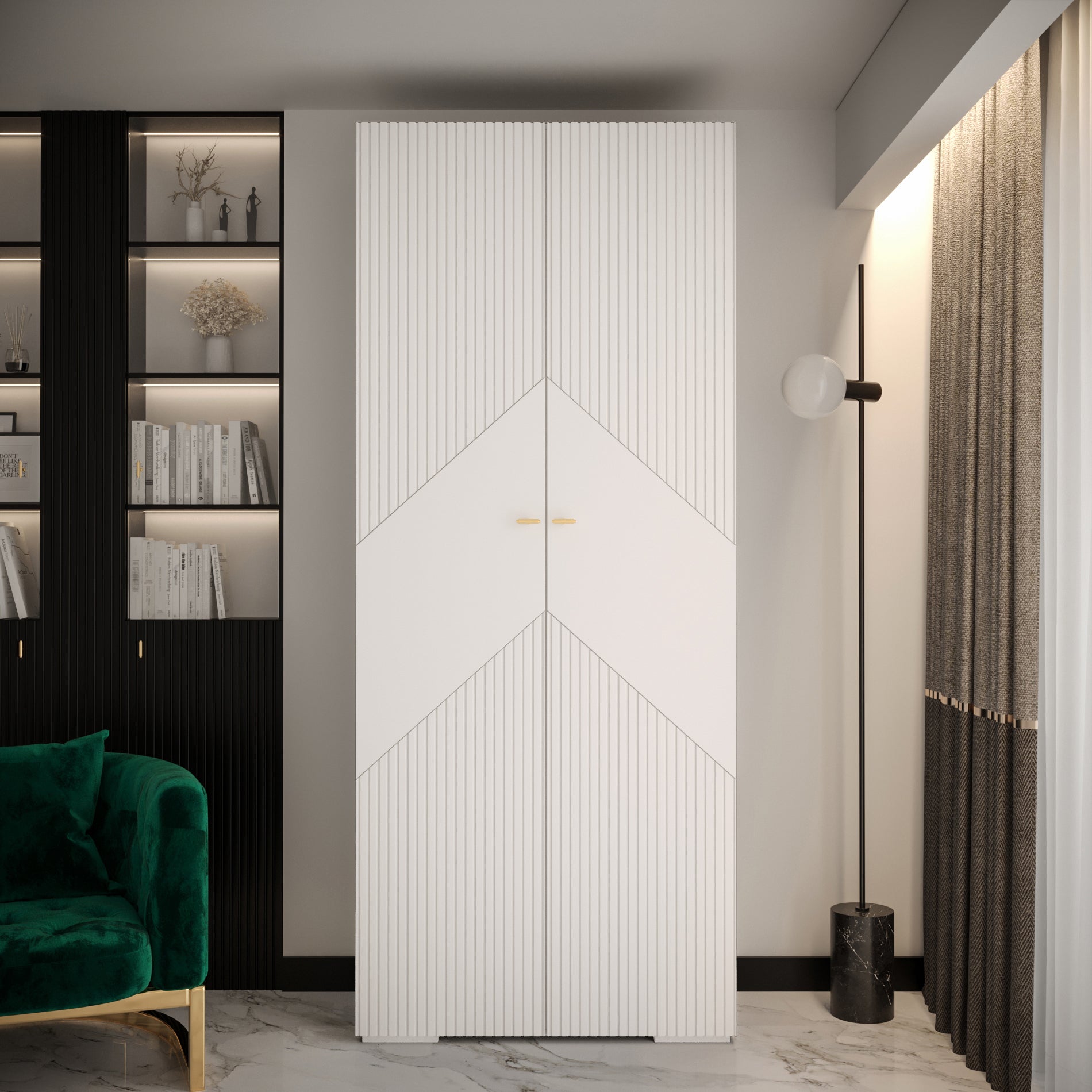 Sartorious 100cm Hinged Door Wardrobe (White)