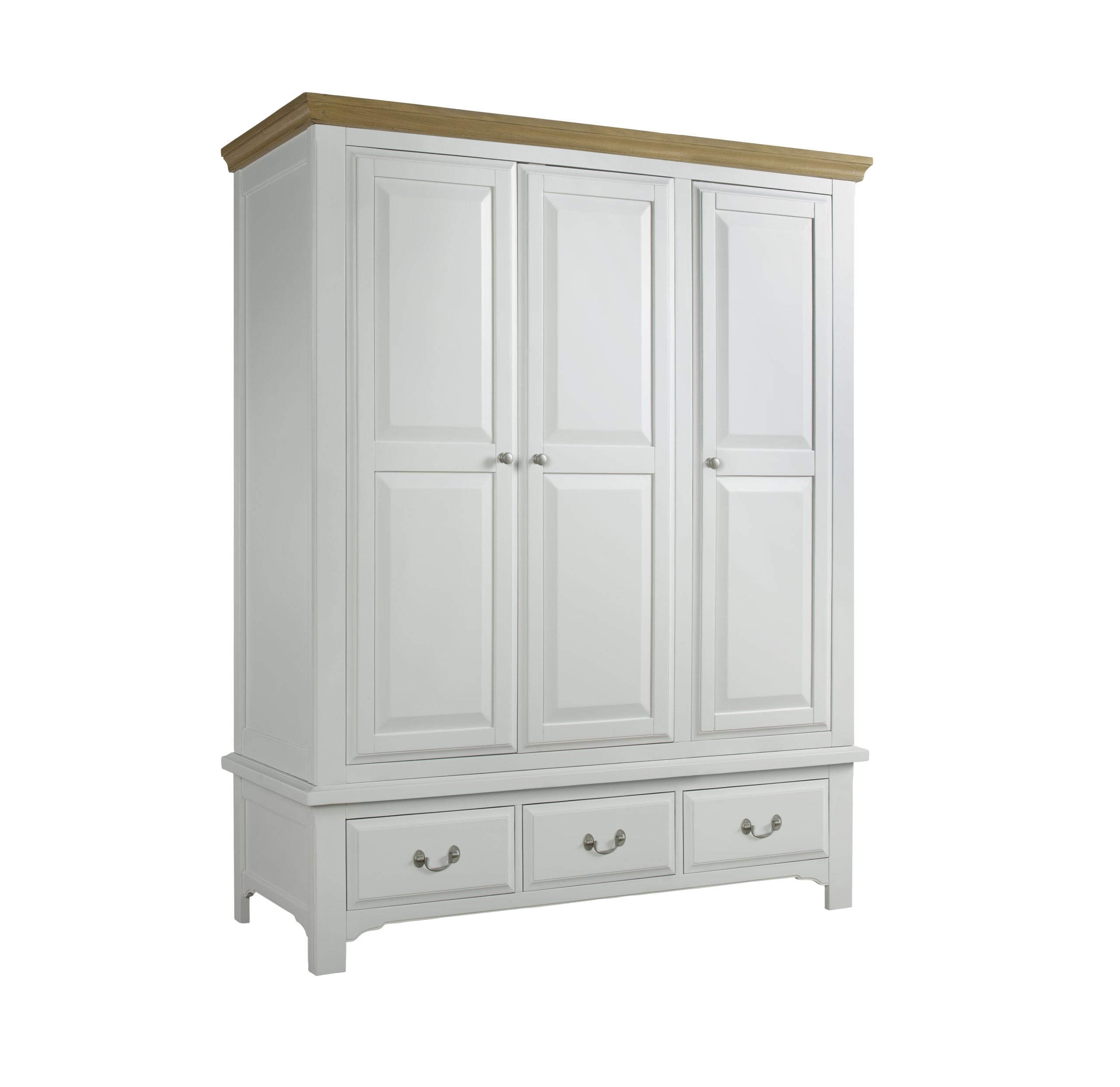 Jackson 3 Door Wardrobe - Solid Oak & Painted