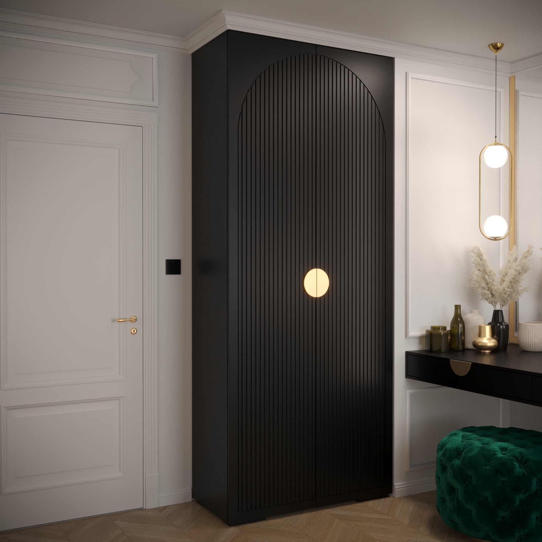 Nightingale 100cm Hinged Door Wardrobe (Black)