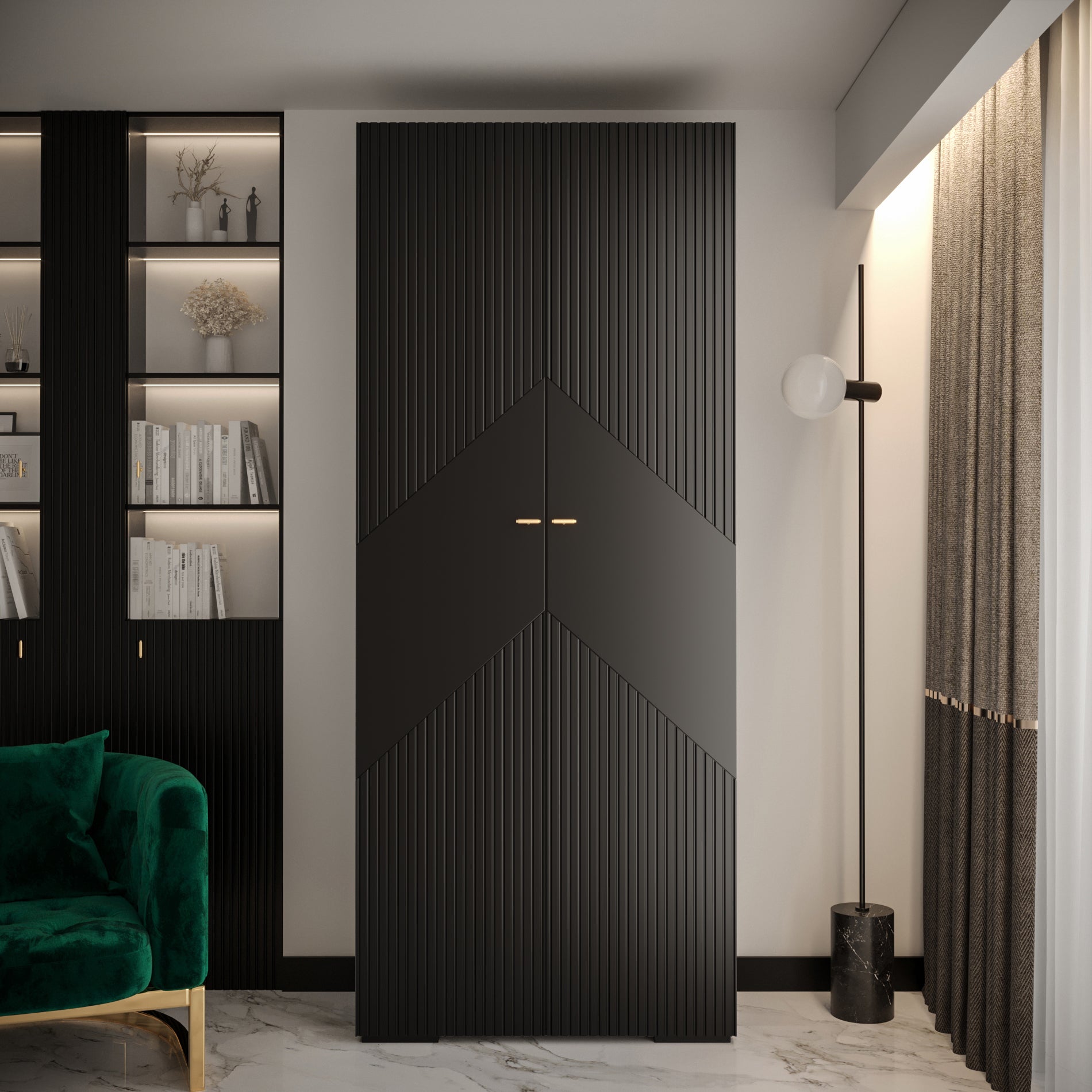 Sartorious 100cm Hinged Door Wardrobe (Black)