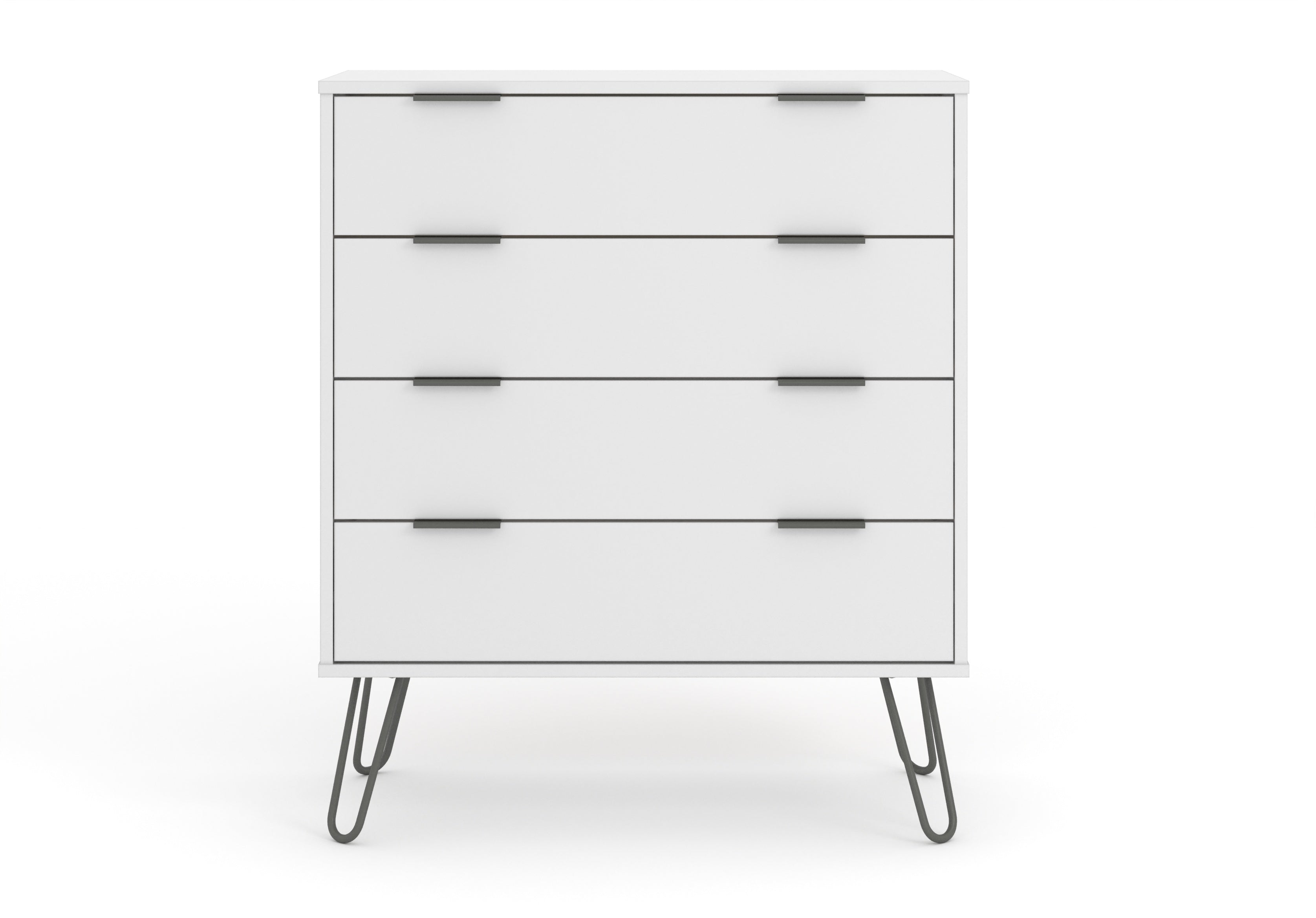 Augusta White 4 Drawer Chest With Hairpin Legs