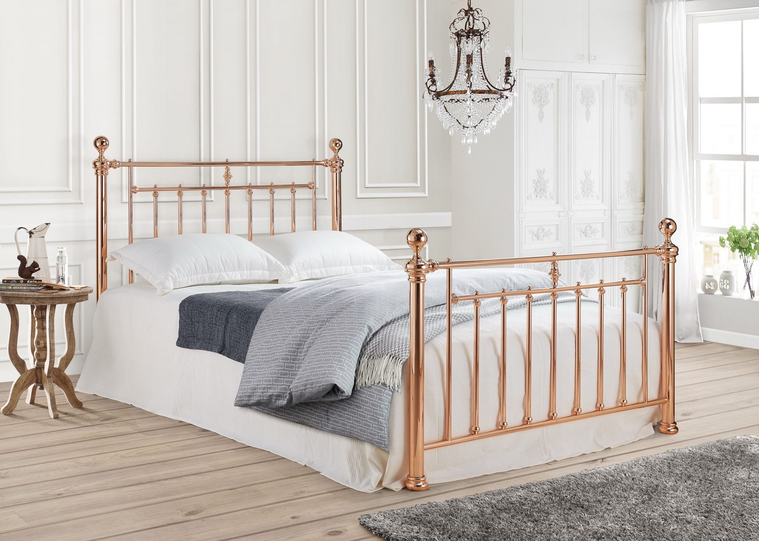 Alexander Rose Gold Metal Bed Frame