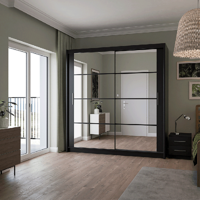 Dallas 203 Sliding Door Wardrobe - Black