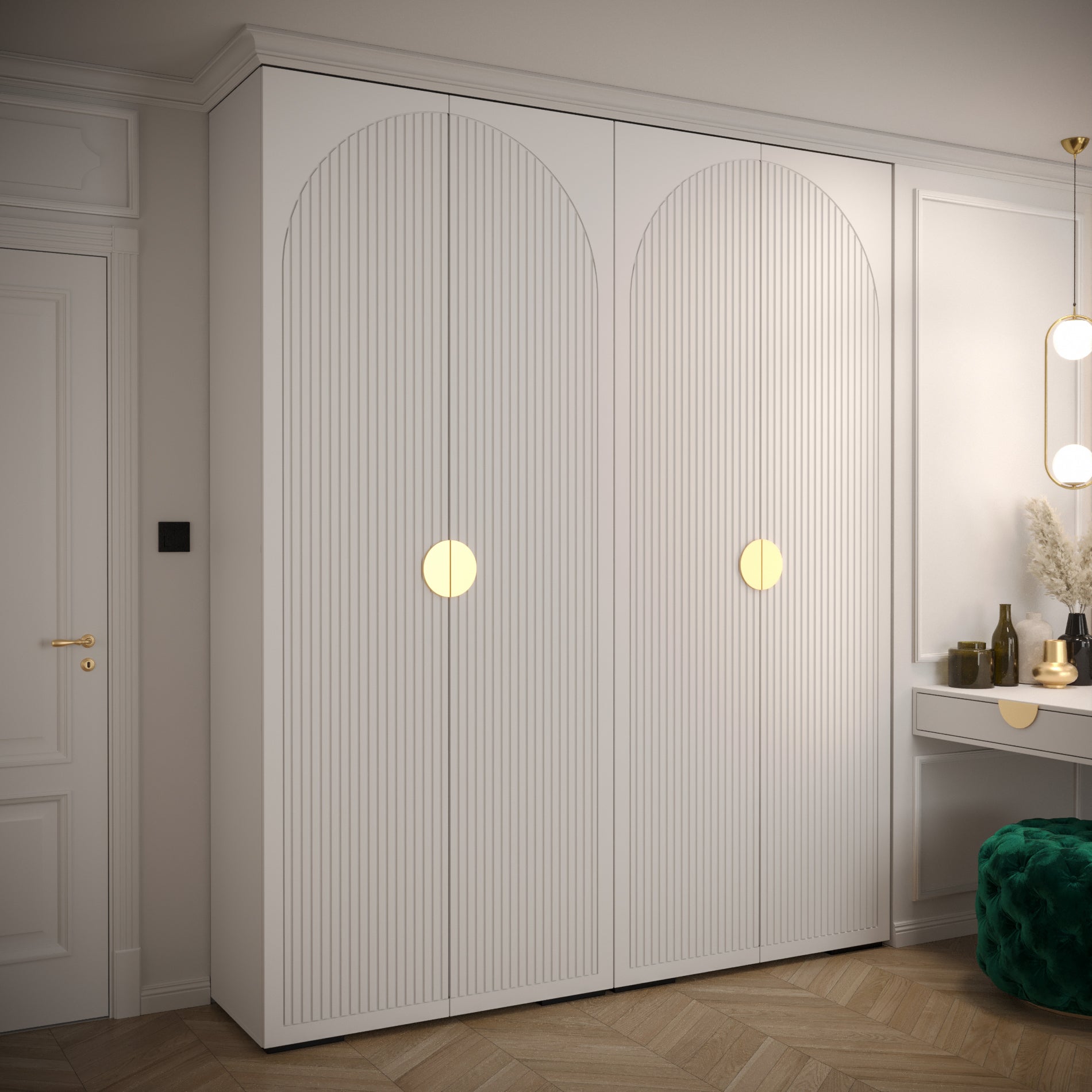 Nightingale 200cm Hinged Door Wardrobe (White)