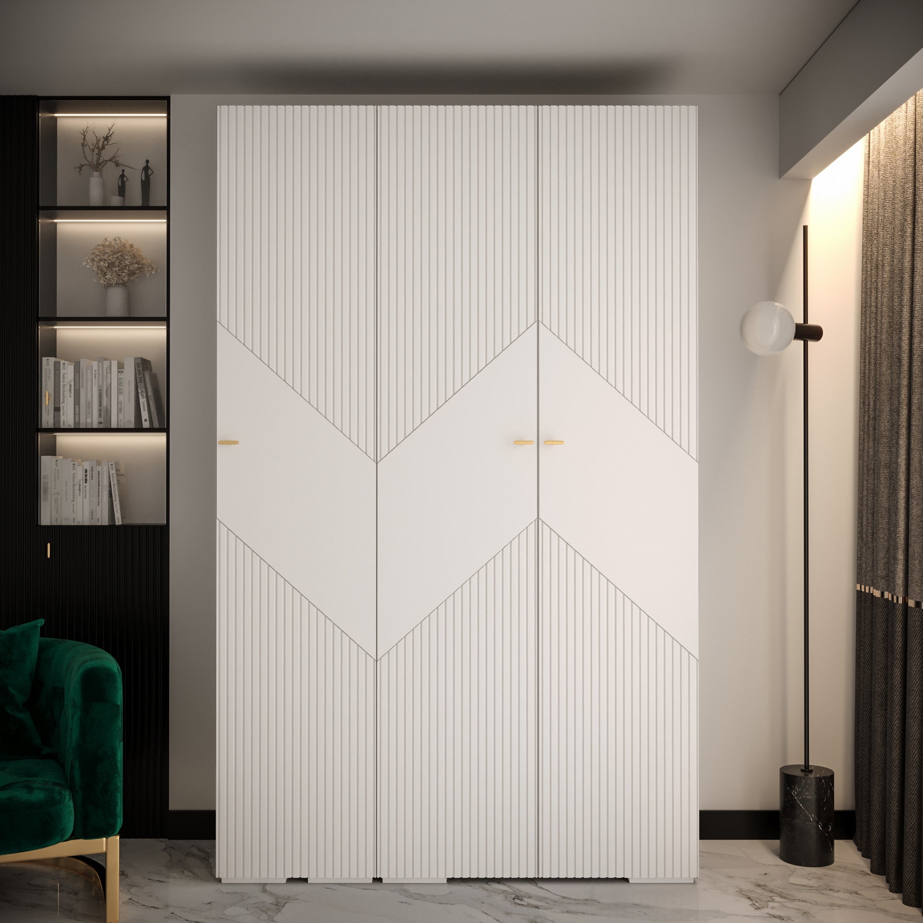 Sartorious 150cm Hinged Door Wardrobe (White)