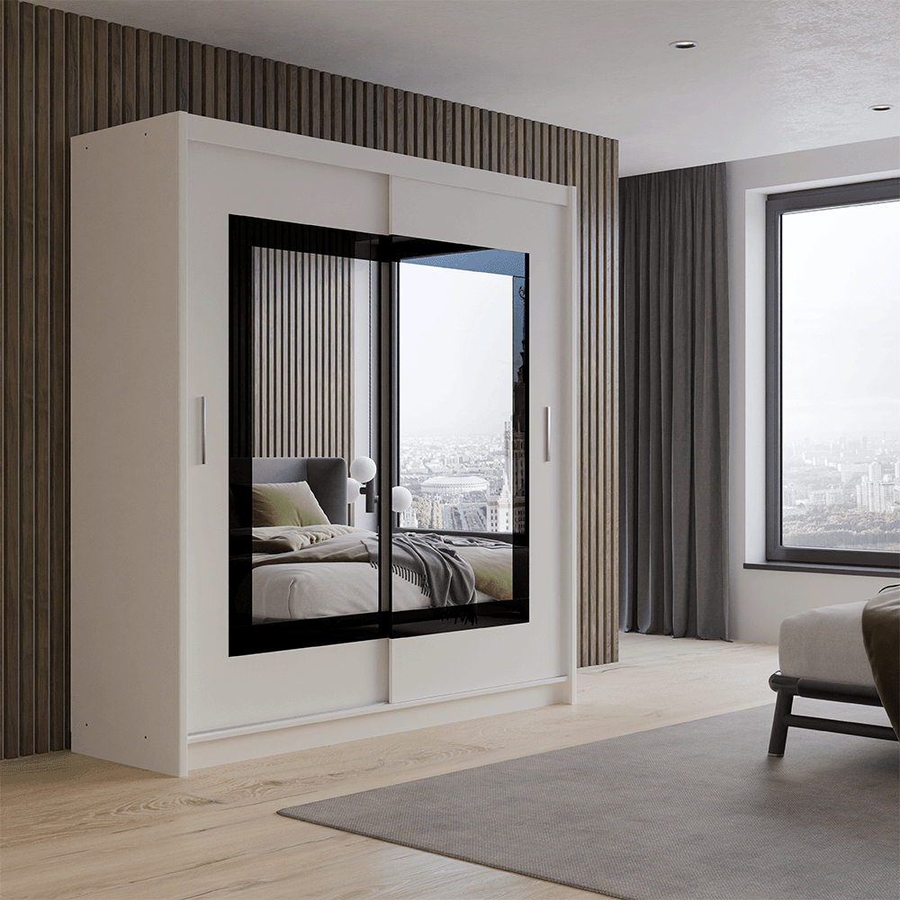 Pluto 203 (Classic White) Sliding Door Wardrobe