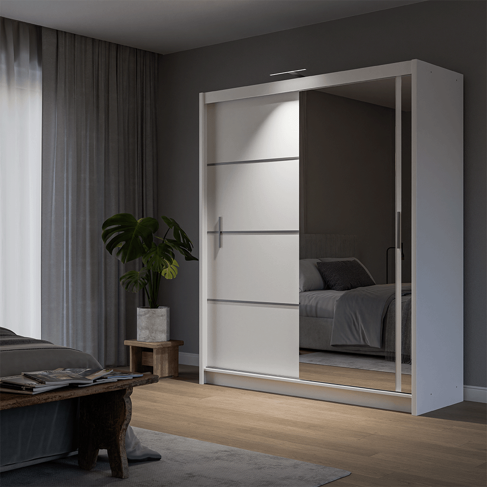 Vista 180 Sliding Door Wardrobe (White)