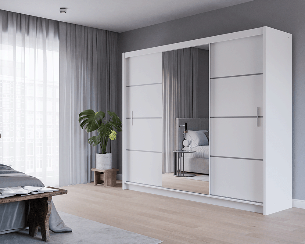 Vista 250 Sliding Door Wardrobe (White)