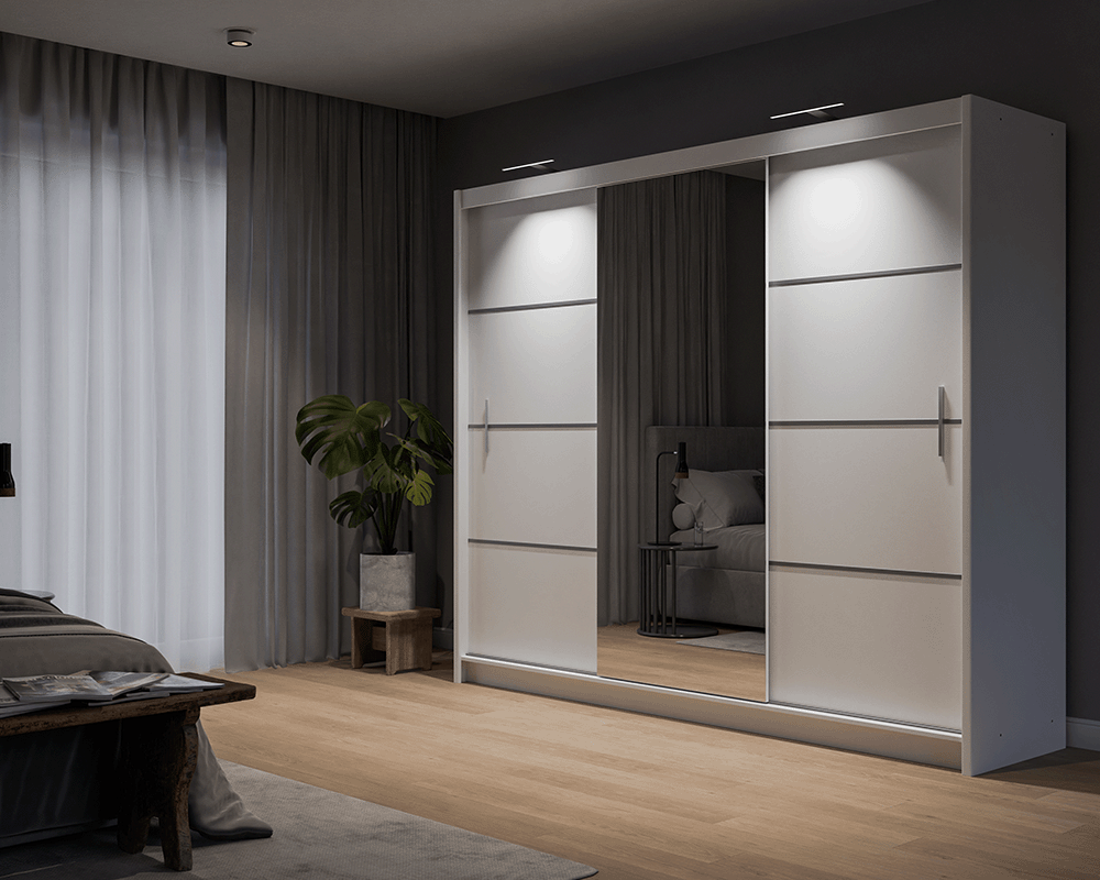 Vista 250 Sliding Door Wardrobe (White)