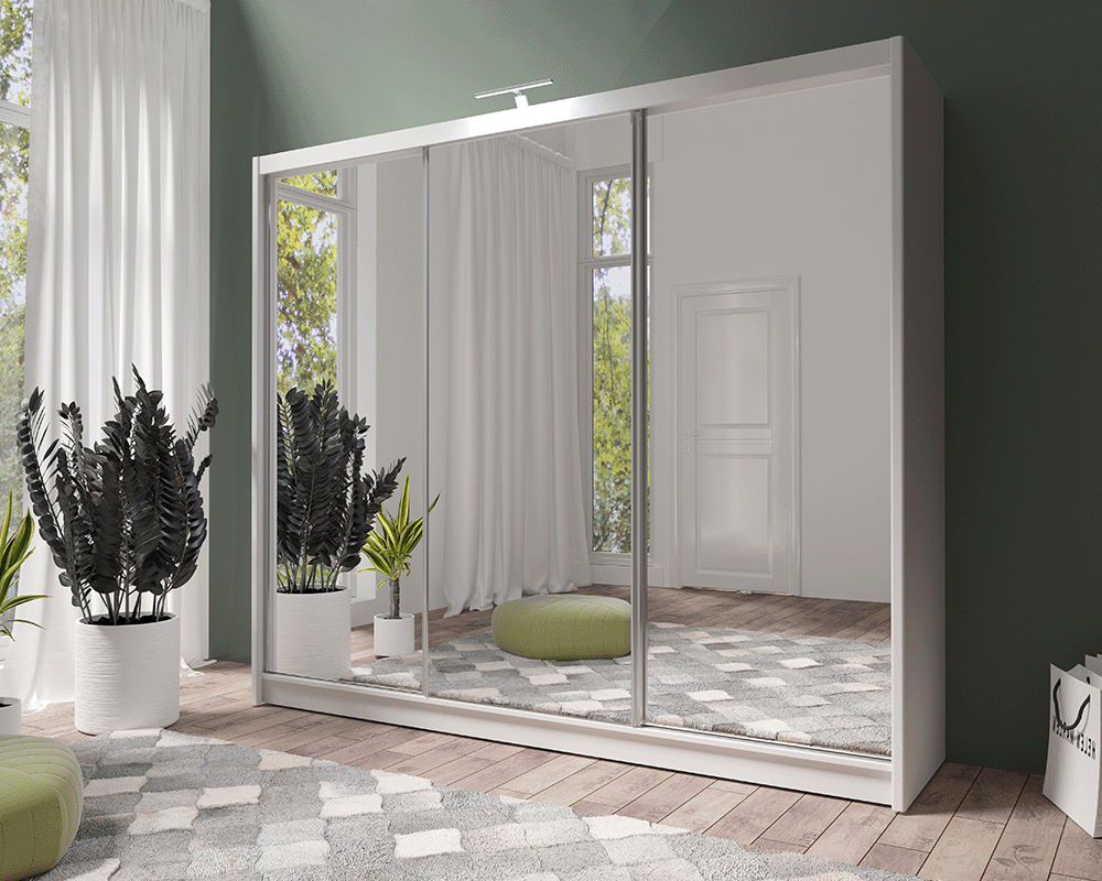 Èclair Lux 250 Sliding Door Wardrobe (White)