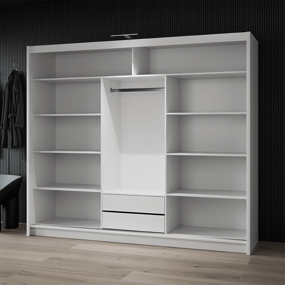 Èclair Lux 250 Sliding Door Wardrobe (White)