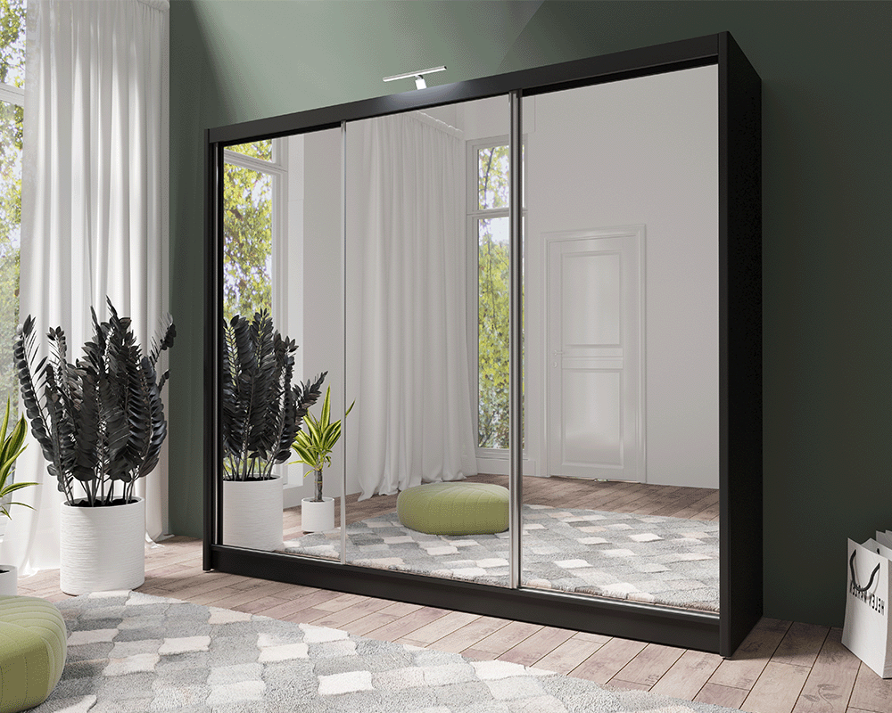 Èclair Lux 250 Sliding Door Wardrobe (Gloss Black)