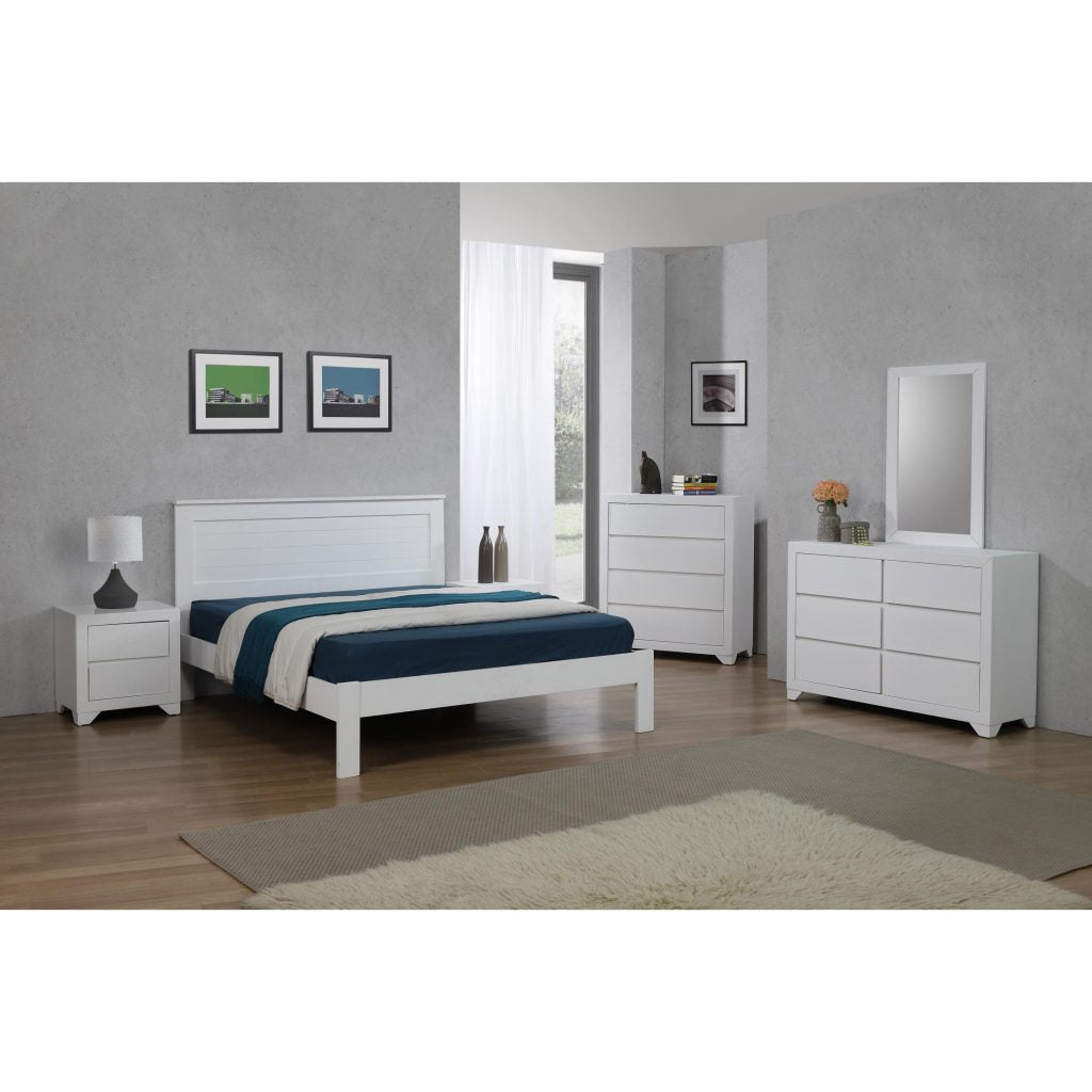 Etna White Wooden Bed Frame