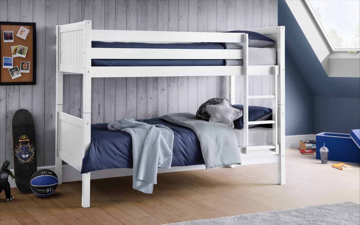 Bella Wooden Bunk Bed Frame (Surf White)