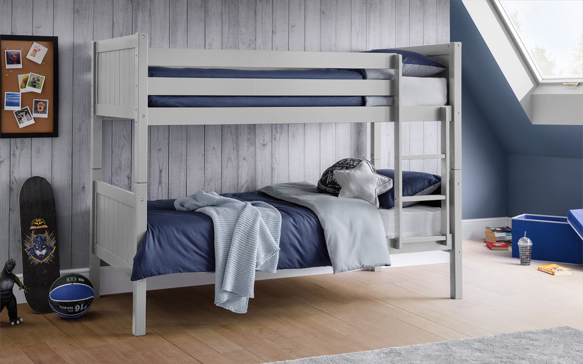 Bella Wooden Bunk Bed Frame (Dove Grey)