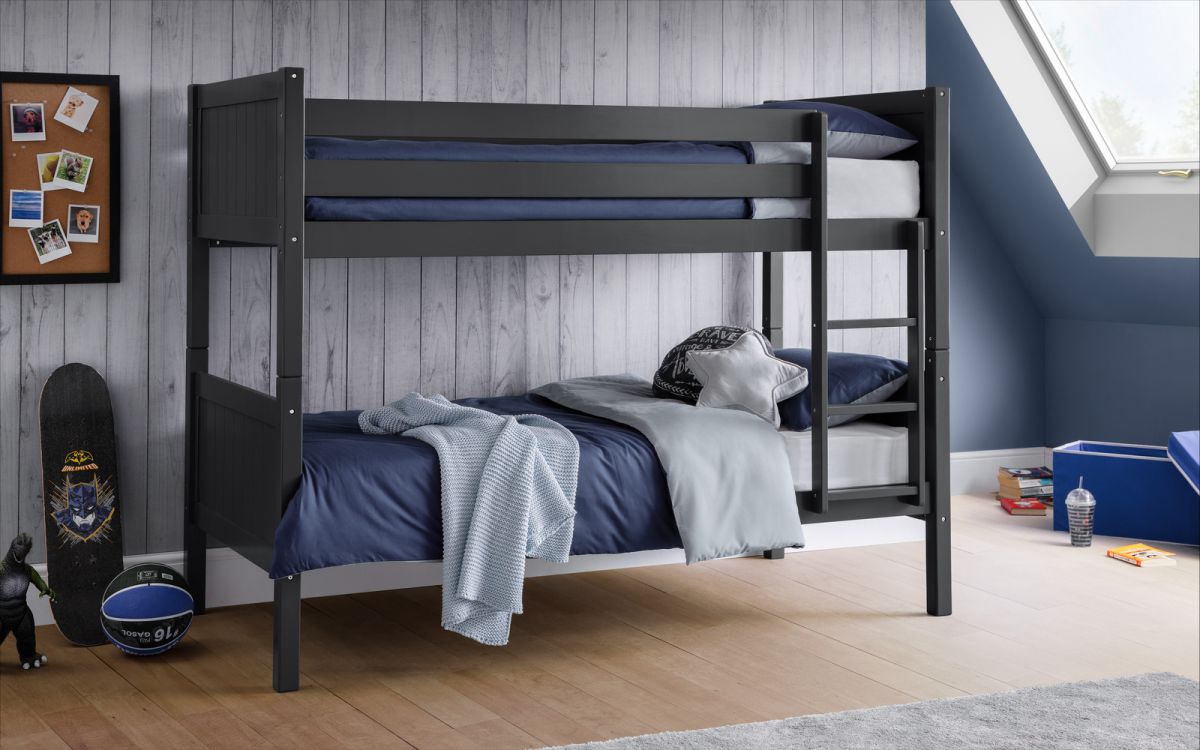 Bella Wooden Bunk Bed Frame (Anthracite)