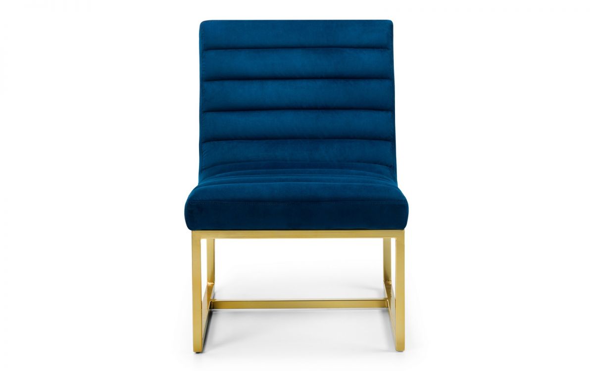 Stellagio Velvet Chair (Blue & Gold)