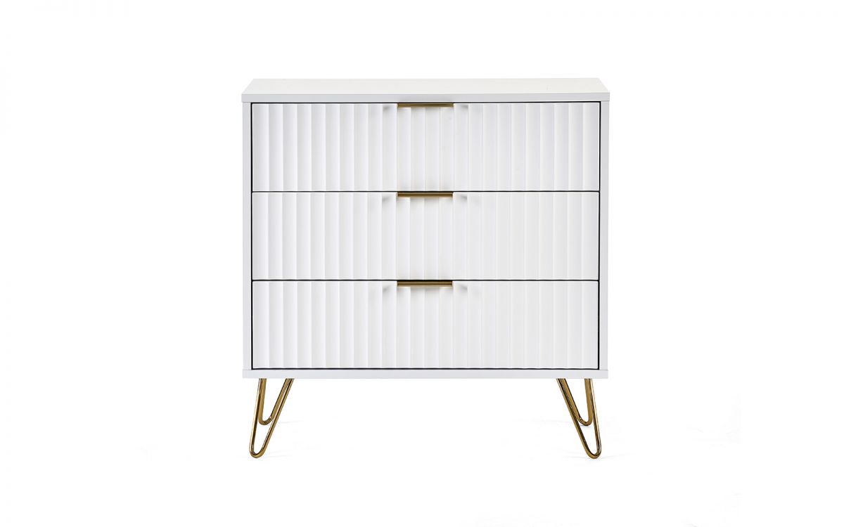 Murano 3 Drawer Chest - Matte White