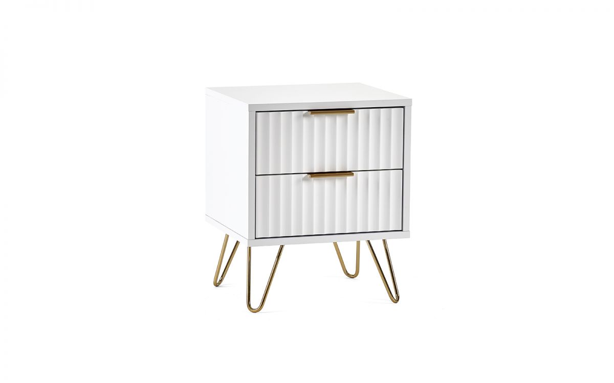 Murano 2 Drawer Bedside - Matte White