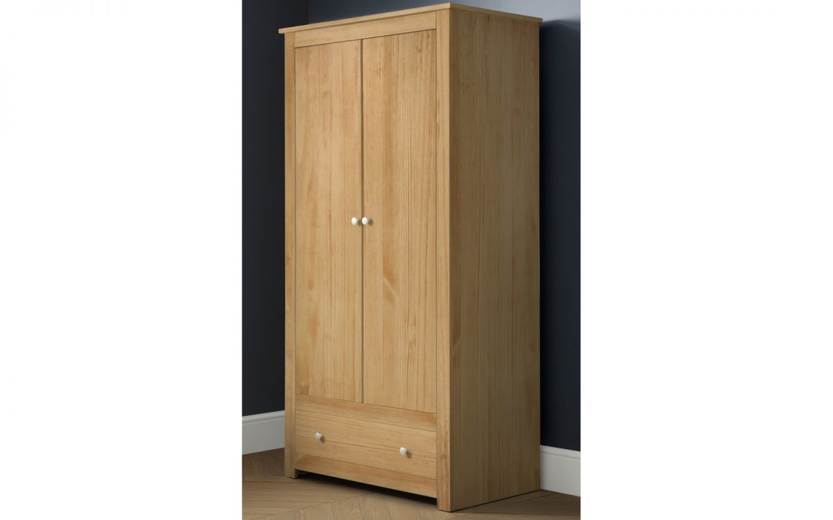 Radley 2 Door + 1 Draw Wardrobe - Waxed Pine