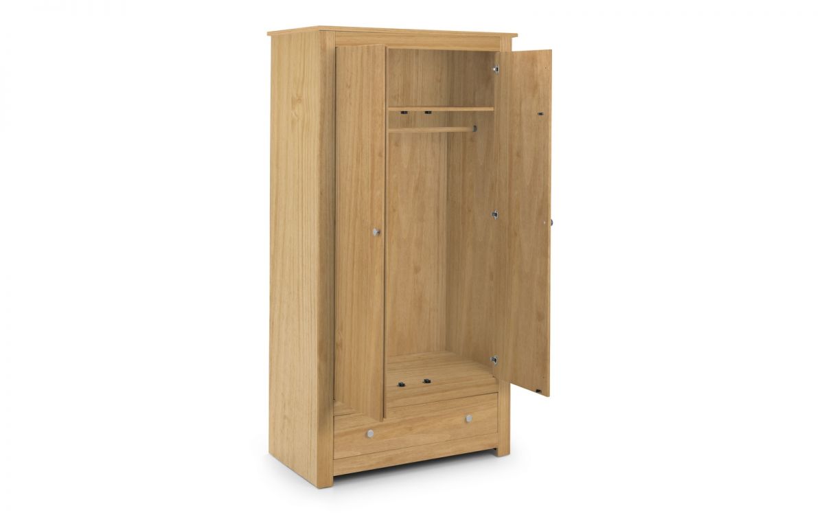 Radley 2 Door + 1 Draw Wardrobe - Waxed Pine