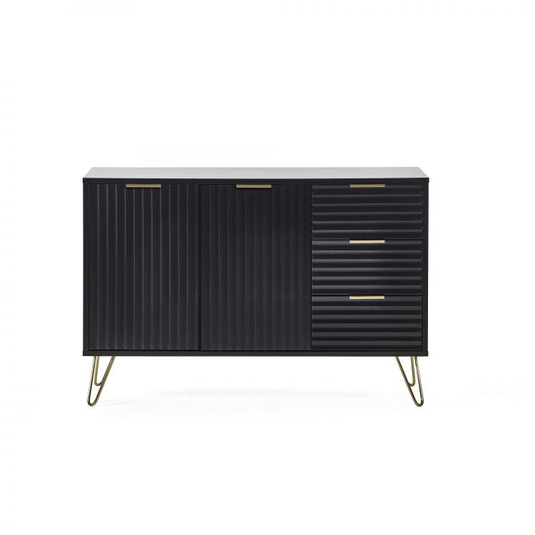 Murano Large 2 door 3 drawer Sideboard - Matte Black