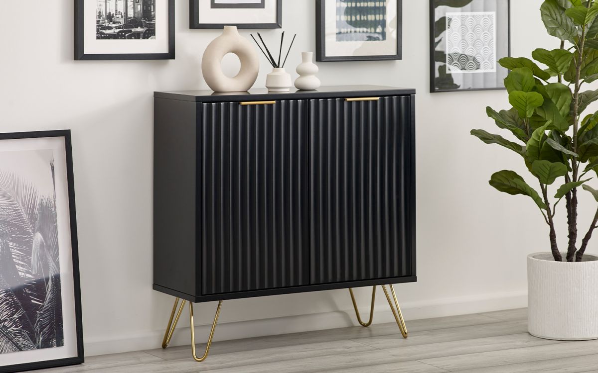 Murano Compact 2 Door Sideboard - Matte Black