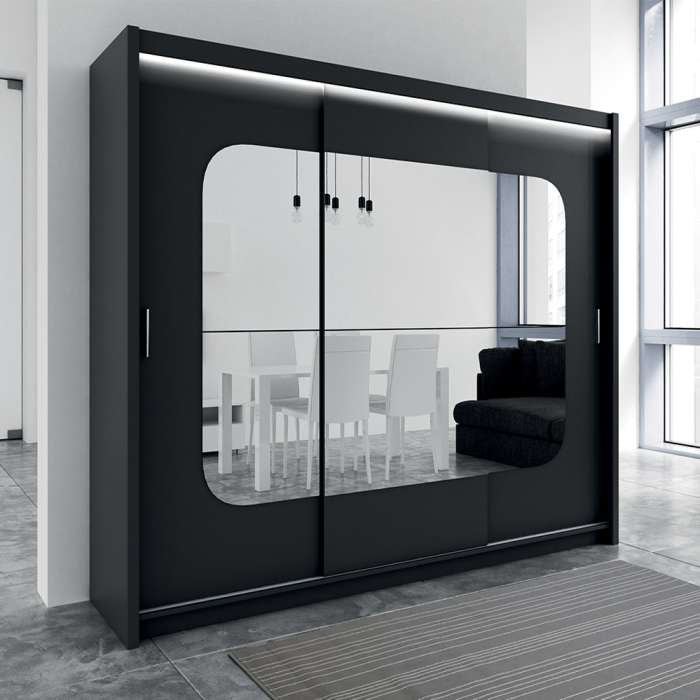 Catalonia Sliding Door Wardrobe (Black)