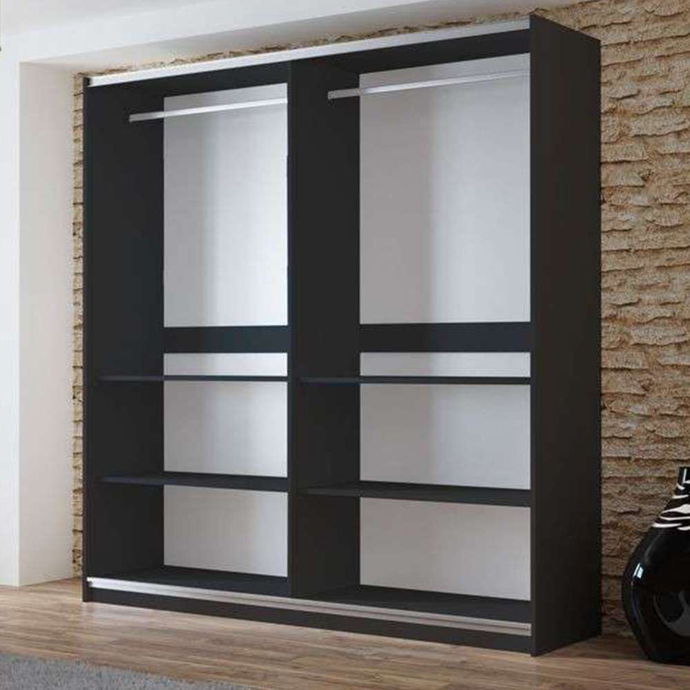 Blaze 200 Sliding Door Wardrobe Graphite+Mirror