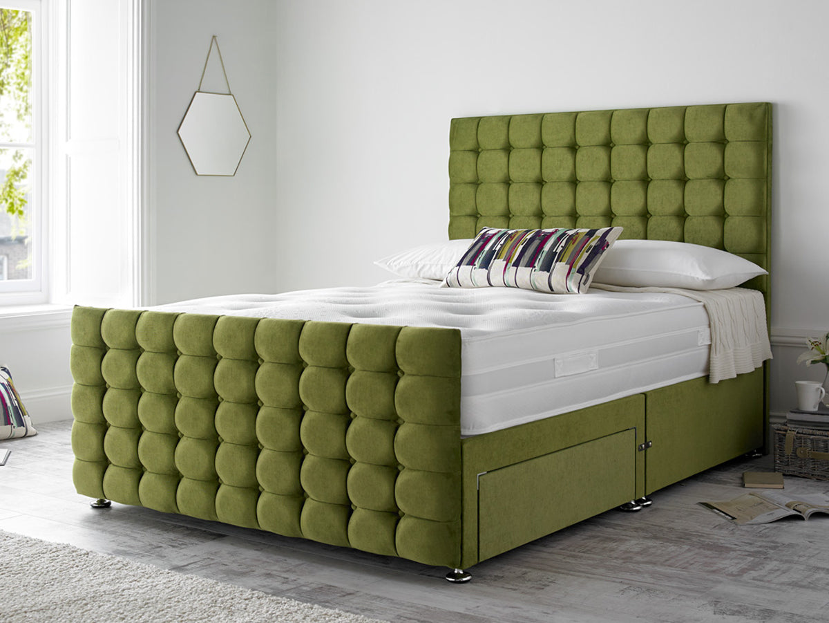 Kuboid Upholstered Divan Bed Frame