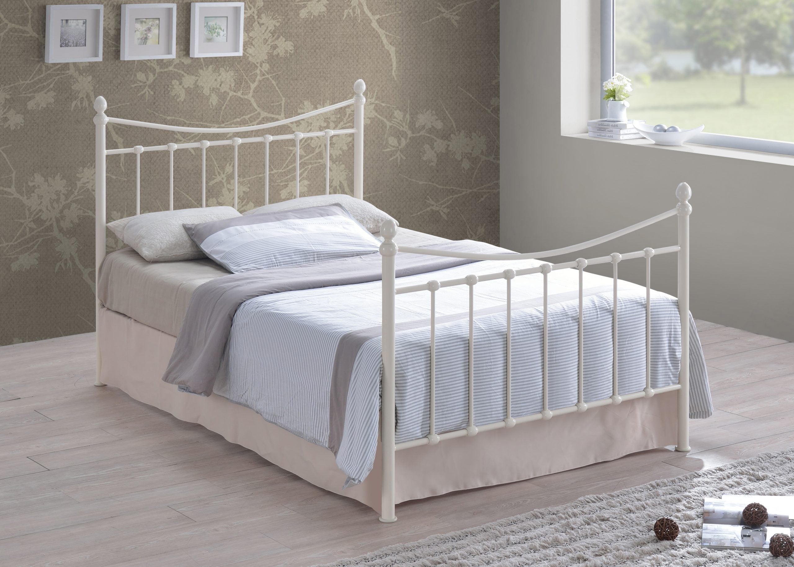 Alderley White Metal Bed Frame