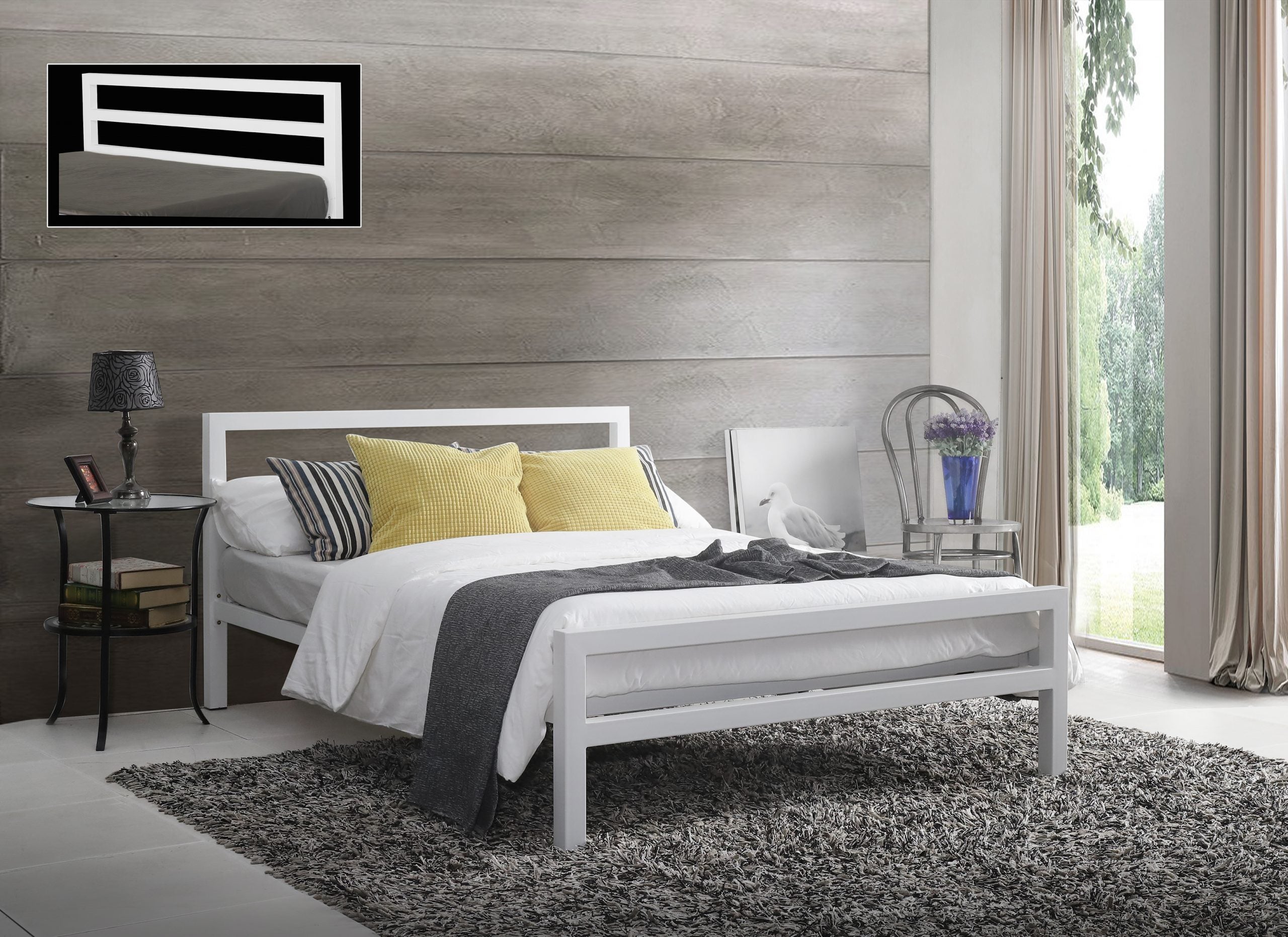 City White Shaker low head & footend Metal Bedstead