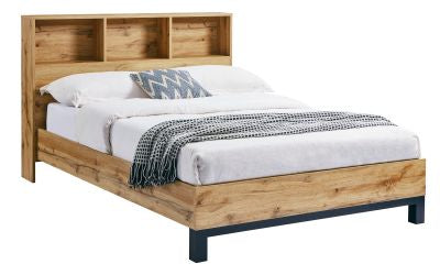 Bali Bookcase Headboard Wooden Bed Frame