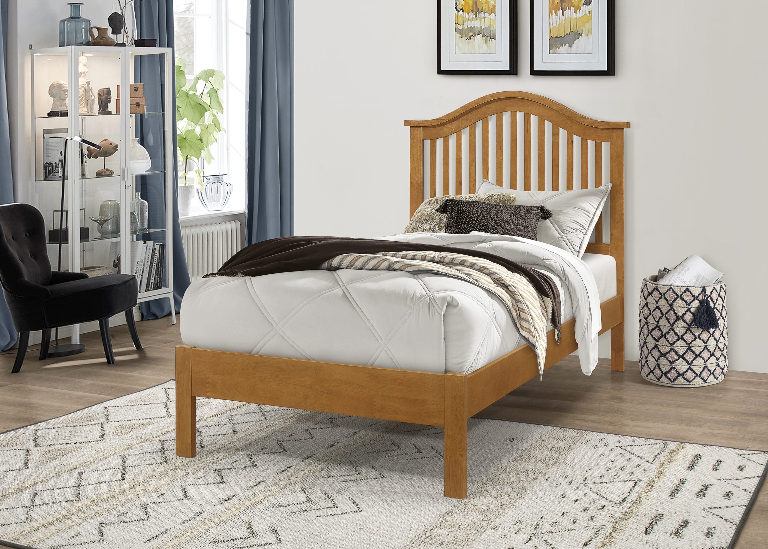 Chester Oak low footend Solid Wooden Shaker Bedstead