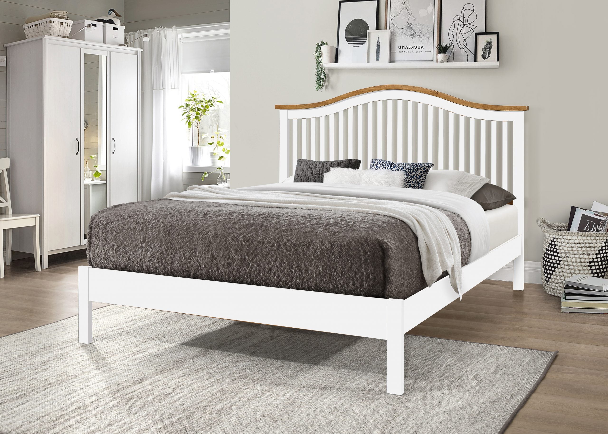 Chester White low footend Solid Wooden Shaker Bedstead