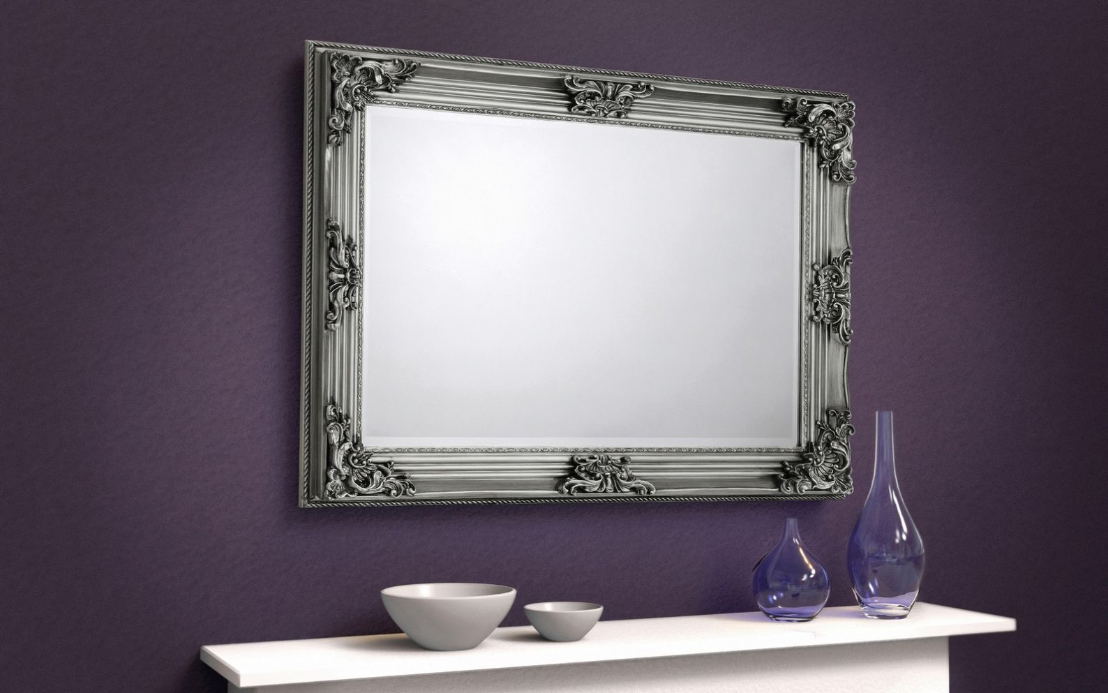 Rococo Pewter Wall Mirror