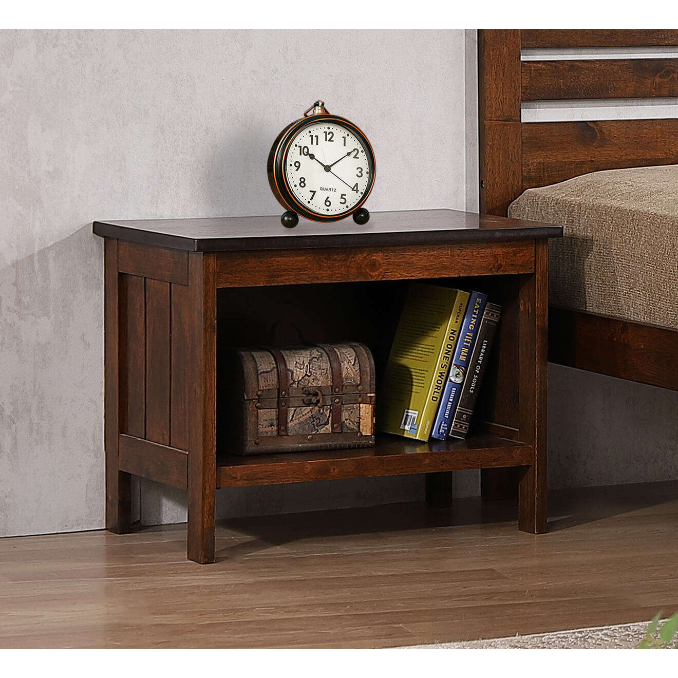 Astley Bedside Solid Hardwood Antique Oak