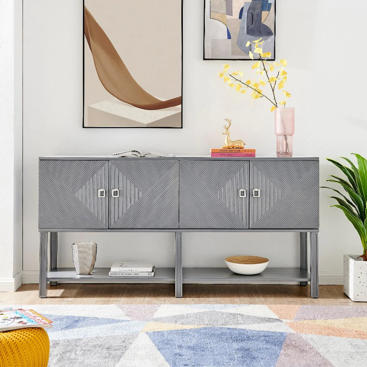 Felicity 4 Door Grey Sideboard