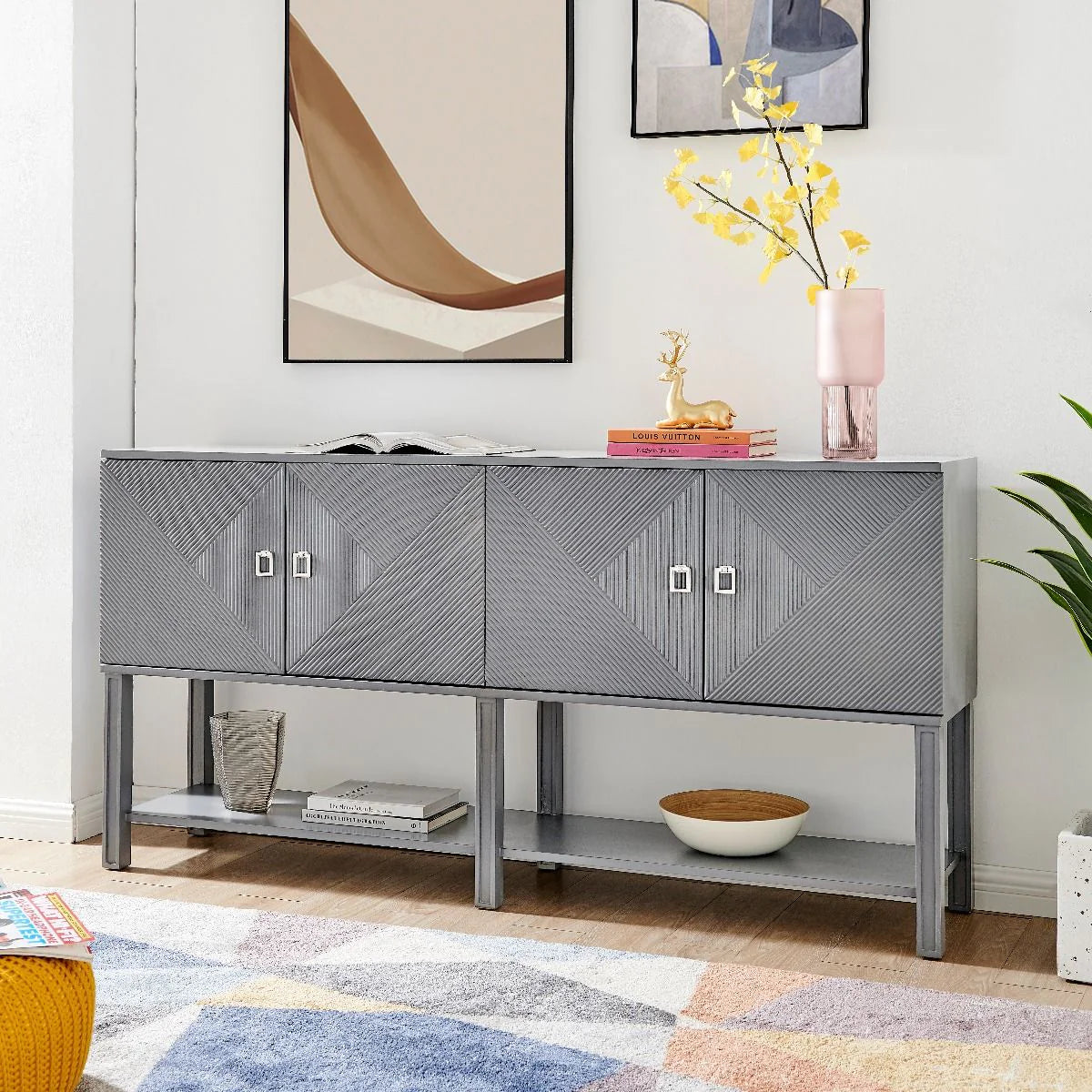 Felicity 4 Door Grey Sideboard