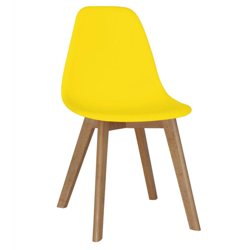 Belgium Plastic (PP) Chairs with Solid Beech Legs Yellow (4s)