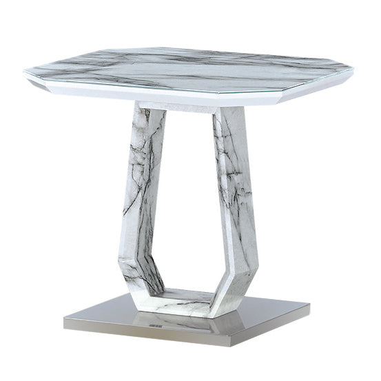 Westlake Marble Effect Glass Lamp Table