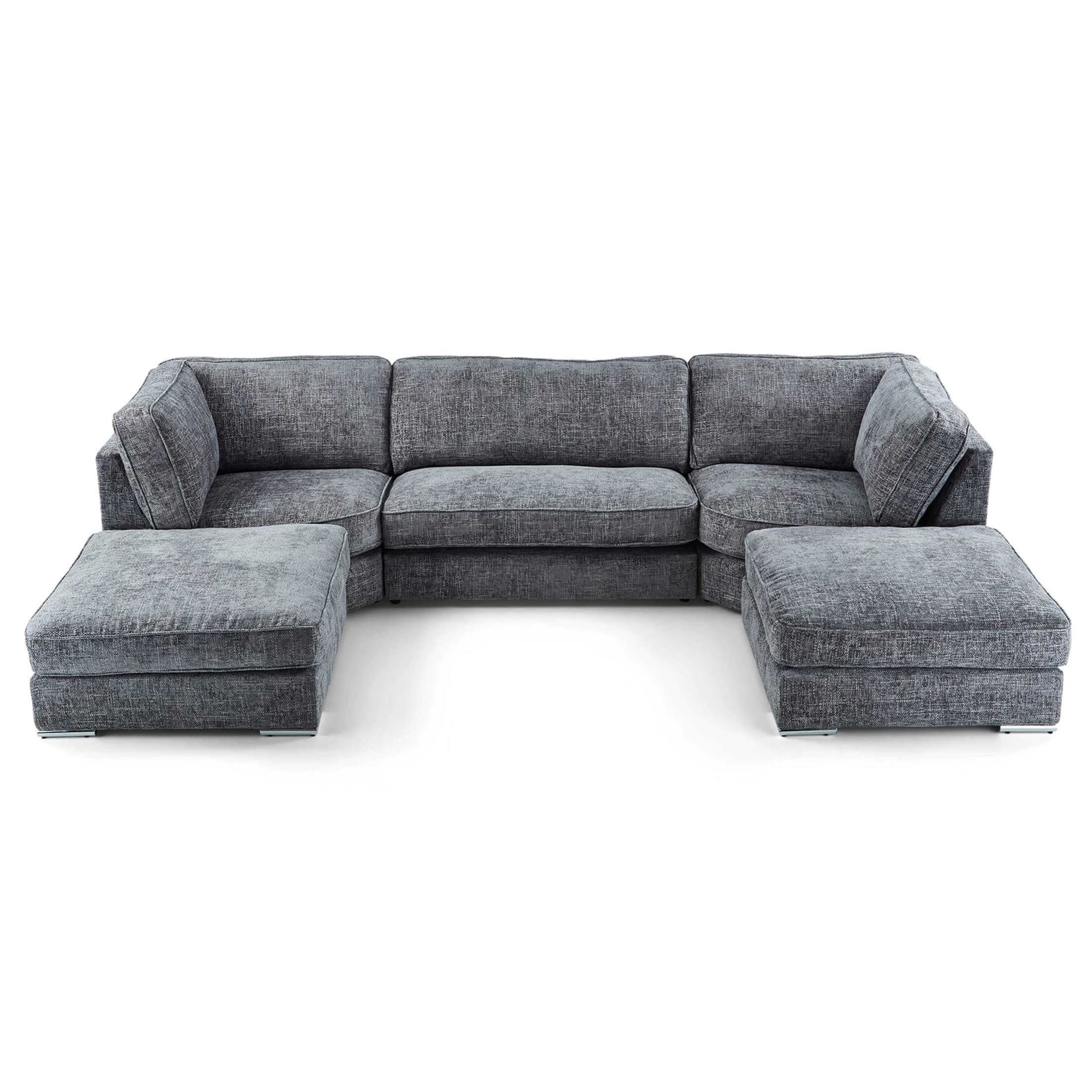 Ashby U-Shaped Fabric Sofa Grey