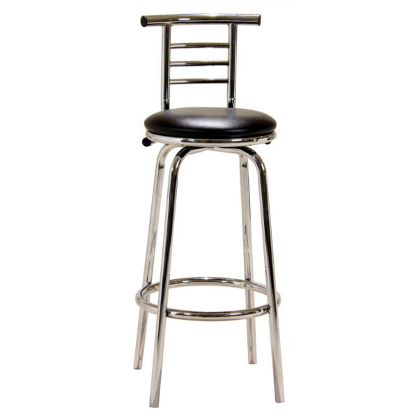 Bar Stool Chrome Swivel Narrow Back