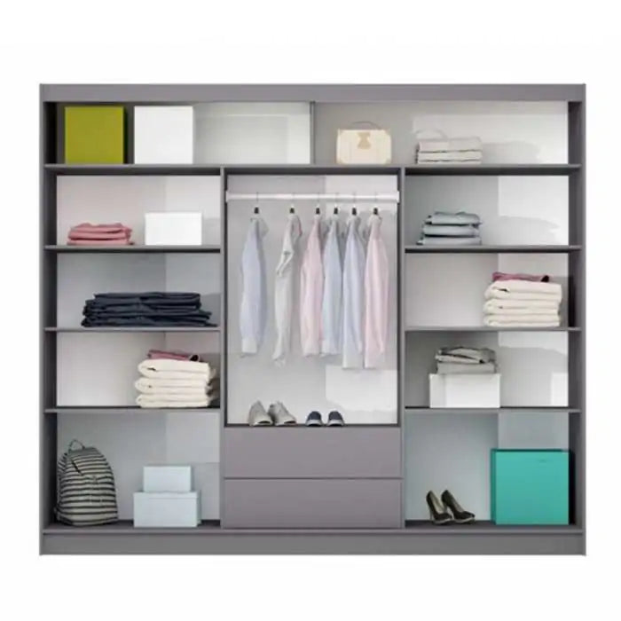 Batuma 250 Sliding Wardrobe (White + Mirror)