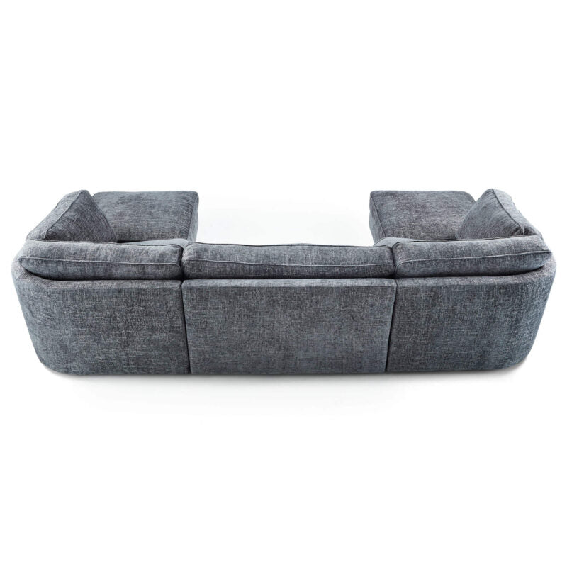 Ashby U-Shaped Fabric Sofa Grey