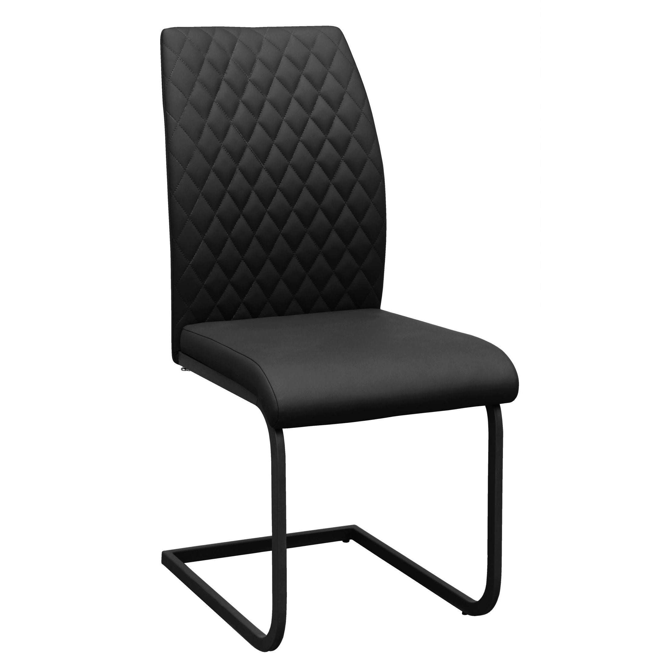 Austin PU Black Dining Chair with Black Metal legs (4s)